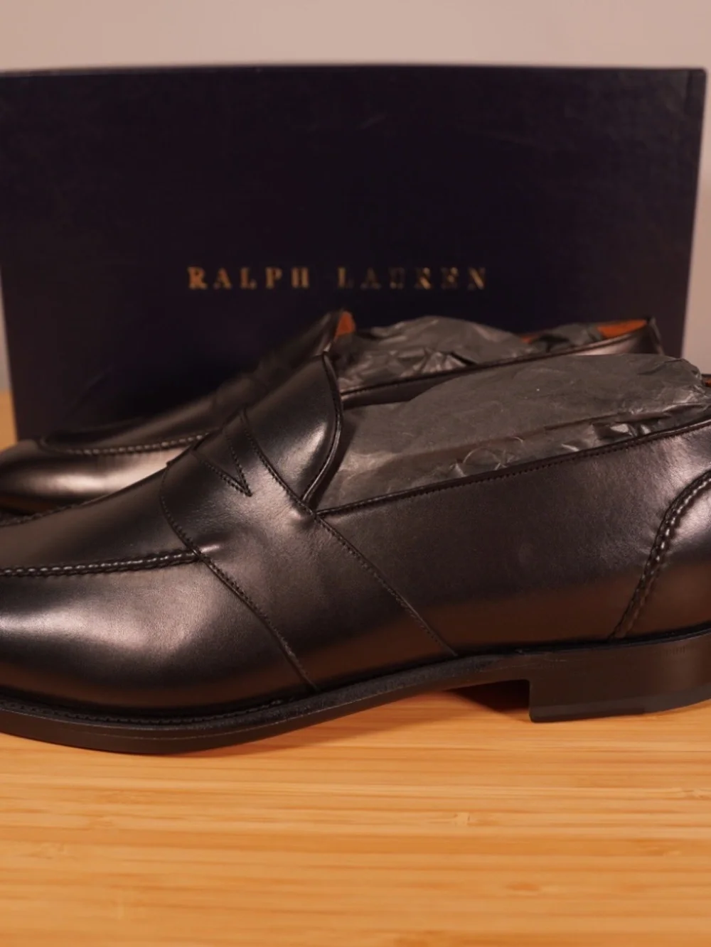 Ralph Lauren Purple Label Meegan Penny Loafer Black Size 11 D